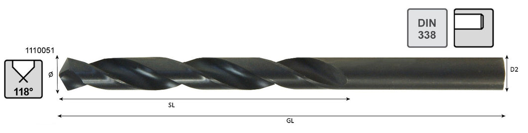 Spiralbohrer DIN 338 HSS Typ N (10,20 - 20,00)