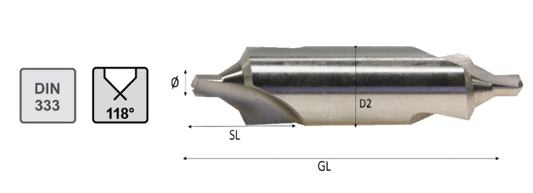 HSS Zentrierbohrer TYP R DIN333