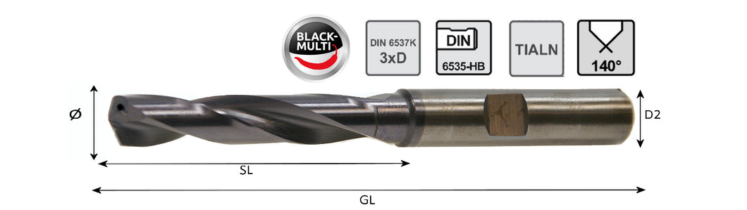 VHM Bohrer DIN6537 3xD IK (3mm - 16mm)